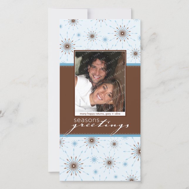 SEASONAL PHOTOCARD :: patterned snowflake P3 Holiday Card (Front)