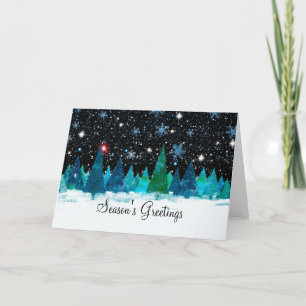 Seasonal Season's Greetings Business Holiday Cards