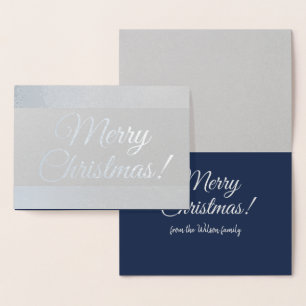 Seasonal Shiny Christmas Greeting from Family Foil Card