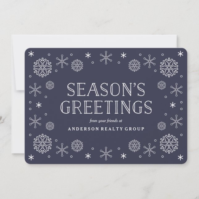 Seasonal Snowflakes Corporate Holiday Invitation (Front)
