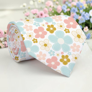 Seasonal Spring Retro Floral Necktie Tie