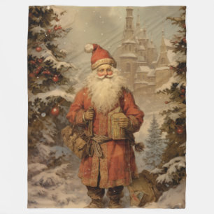 Seasonal Storybook Vintage Christmas Blanket