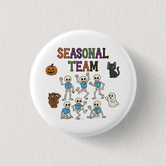 Seasonal Team Halloween  1 Inch Round Button (Front)