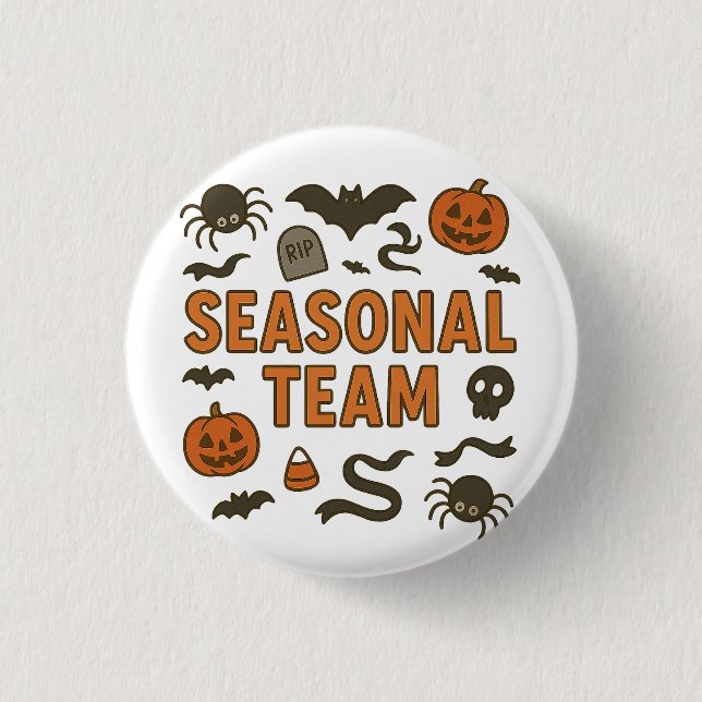 Seasonal Team Halloween 1 Inch Round Button (Front)
