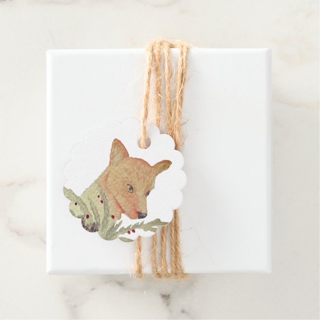 Seasonal Woodland Fox Favour Tags (In Situ)