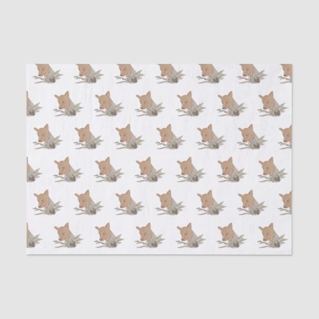 Seasonal Woodland Fox Tissue Paper (Front)