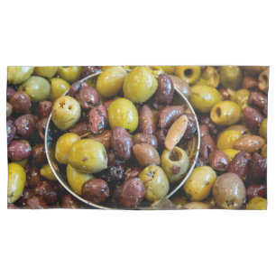 Seasoned black and green olives pillowcase