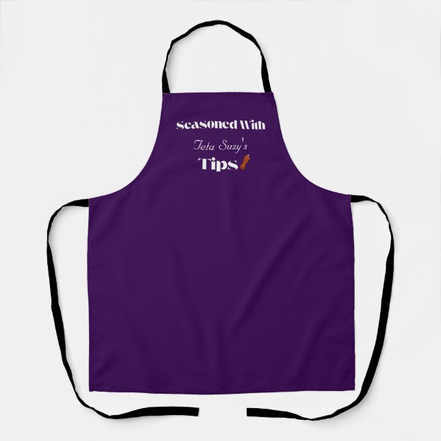 Seasoned with Teta's Tips Chef  Apron (Front)