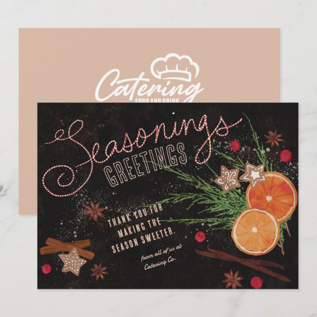 Seasoning Salutations Cartes de fin de année d'aff (Devant / Derrière)