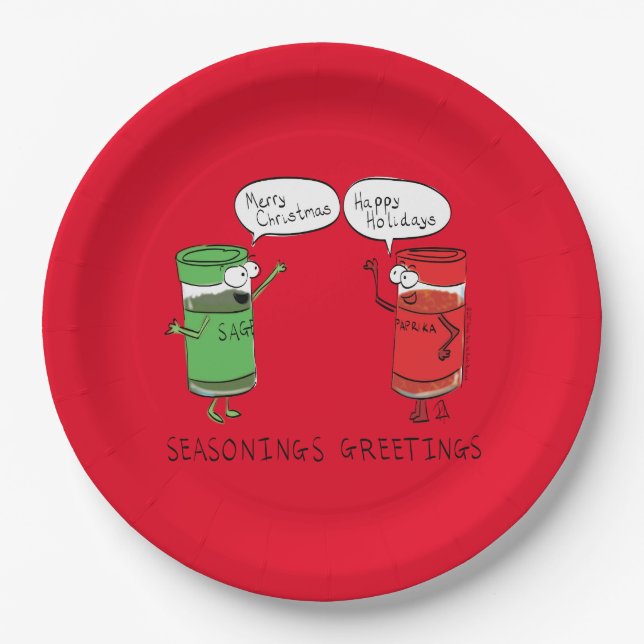 Seasonings Greetings Spices Paper Plate (Front)