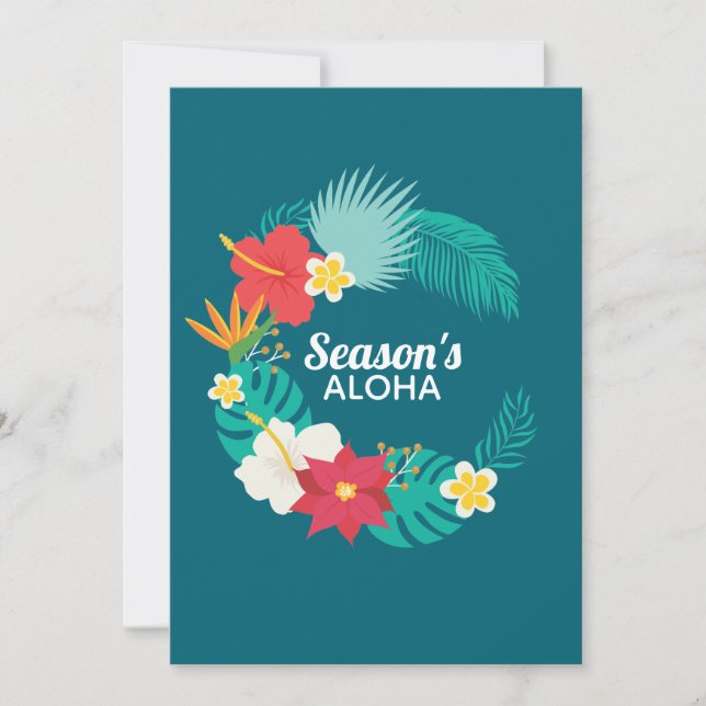 Season's Aloha Hawaiian Holiday Card (Front)