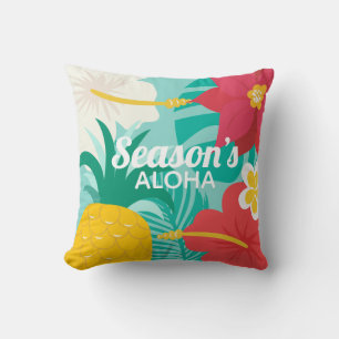 Season's Aloha Hawaiian Throw Pillow