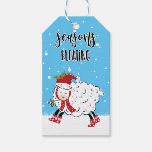 seasons bleatings lamb sheep funny joke christmas gift tags