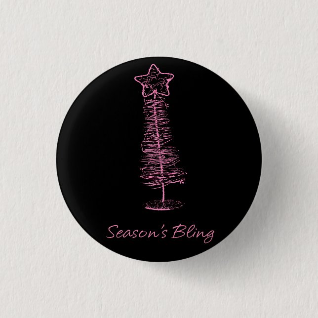 Season's Bling Festive Holiday 1 Inch Round Button (Front)