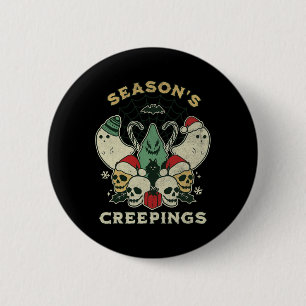 Seasons Creepings Fun Halloween Christmas Graphic 2 Inch Round Button