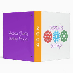 "Season's Eatings" Personalized Holiday Cookbook Binder