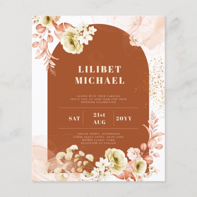Seasons Fall Earthen Mix Boho Floral Wedding Flyer (Front)