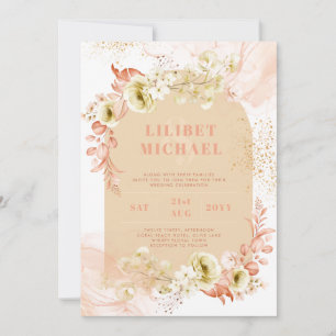 Seasons Fall Earthen Mix Boho Floral Wedding Invitation