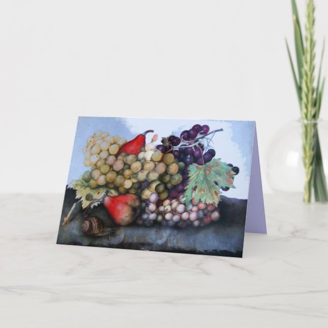 SEASON'S FRUITS 1 - GRAPES AND PEARS HOLIDAY CARD (Front)