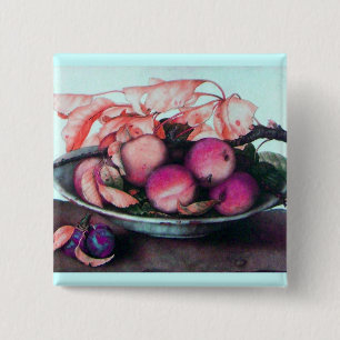 SEASON'S FRUITS 2 INCH SQUARE BUTTON