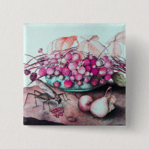 SEASON'S FRUITS 3 2 INCH SQUARE BUTTON