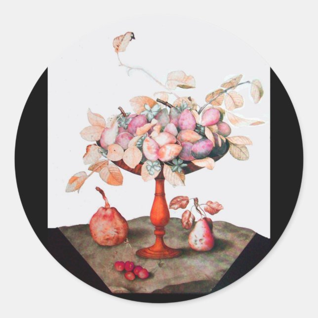 SEASON'S FRUITS 5 CLASSIC ROUND STICKER (Front)