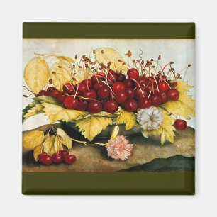 SEASON'S FRUITS / CHERRIES AND CARNATIONS MAGNET
