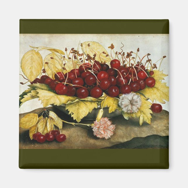 SEASON'S FRUITS / CHERRIES AND CARNATIONS MAGNET (Front)