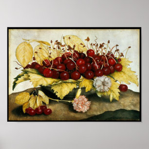 SEASON'S FRUITS / CHERRIES AND CARNATIONS POSTER