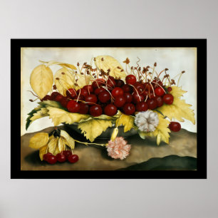 SEASON'S FRUITS / CHERRIES AND CARNATIONS POSTER