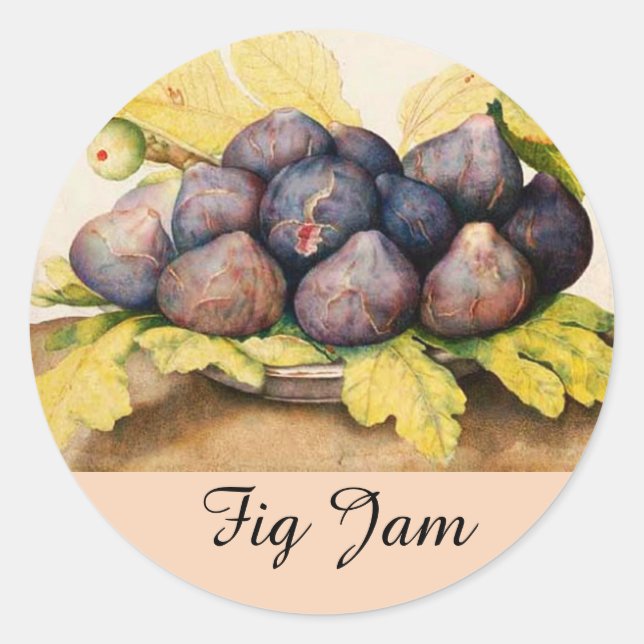 SEASON'S FRUITS / FIGS Preserve Canning Jar Classic Round Sticker (Front)
