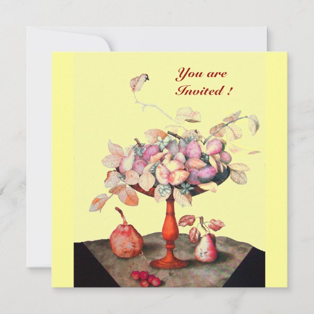 SEASON'S FRUITS  / FLOWERS ,PRUNES, AND LEAVES INVITATION (Front)