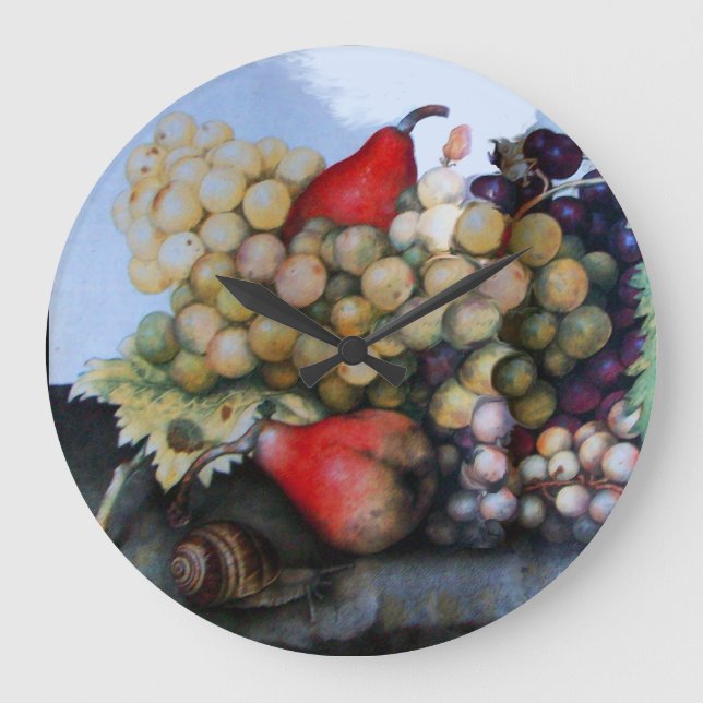 SEASON'S FRUITS / GRAPES AND PEARS LARGE CLOCK (Front)