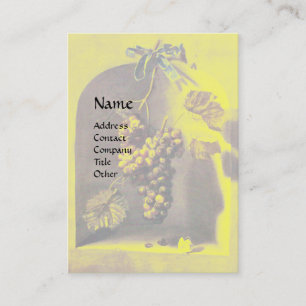 SEASON'S FRUITS HANGED GRAPES Rustic Yellow Brown Business Card