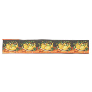 SEASON'S FRUITS LEMONS AND WHITE FLOWERS LONG TABLE RUNNER