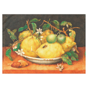 SEASON'S FRUITS LEMONS AND WHITE FLOWERS TABLECLOTH