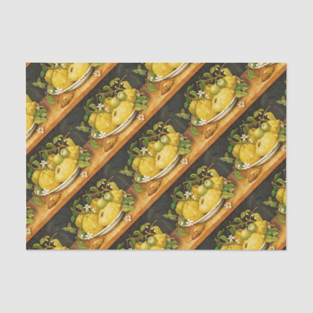 SEASON'S FRUITS LEMONS AND WHITE FLOWERS TISSUE PAPER (Front)