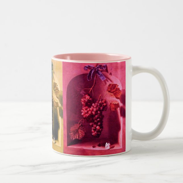 SEASON'S FRUITS -PROSPERITY brown yellow green Two-Tone Coffee Mug (Right)