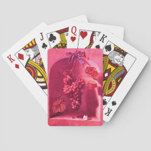SEASON'S FRUITS PROSPERITY pink fuchsia red Playing Cards