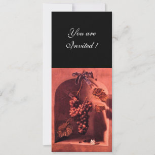 SEASON'S FRUITS - PROSPERITY ,pink red black Invitation