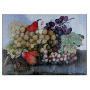 SEASON'S FRUITS / RED WHITE GRAPES AND PEARS CUTTING BOARD