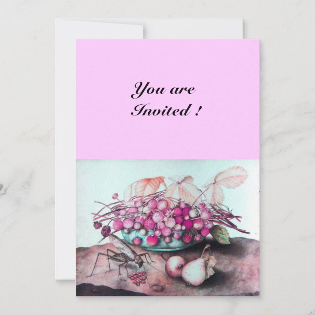 SEASON'S FRUITS / STRAWBERRIES AND PEARS INVITATION (Front)