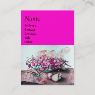 SEASON'S FRUITS /STRAWBERRIES ,PEARS Fuchsia Blue Business Card