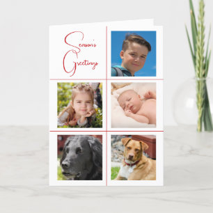 Season's Greeting Five Photo Holiday Card