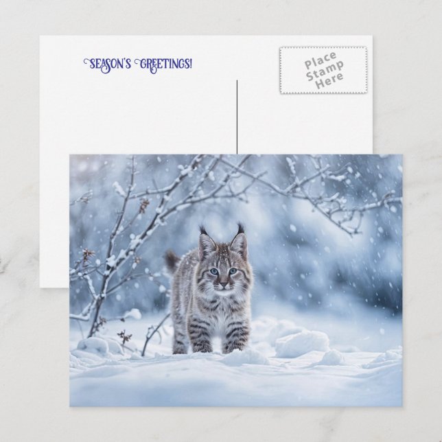 Seasons Greeting Holiday Bobcat Snow (Front/Back)