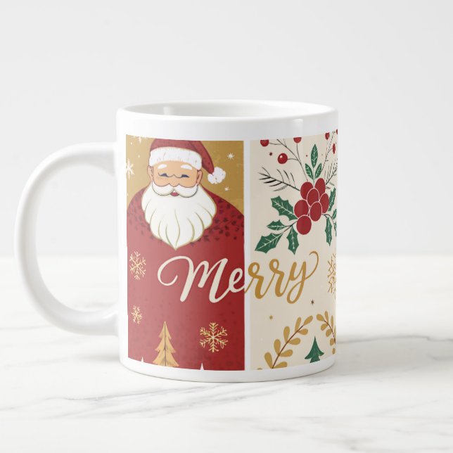 Season's Greeting  Large Coffee Mug (Left)
