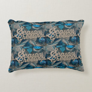 ***SEASONS GREETING*** WITH SILVER BACK ACCENT PILLOW