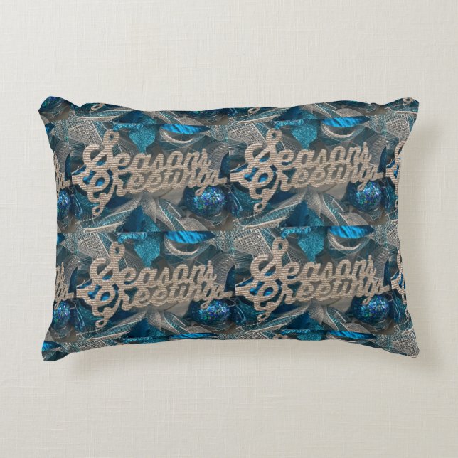 ***SEASONS GREETING*** WITH SILVER BACK ACCENT PILLOW (Front)