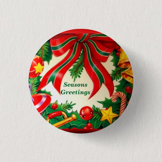 Seasons Greetings_ 1 Inch Round Button (Front)