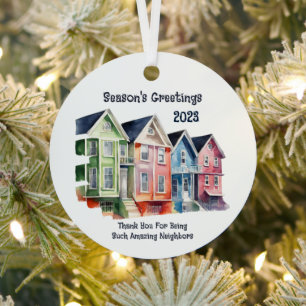 Season's Greetings 2023 Neighbor Metal Ornament